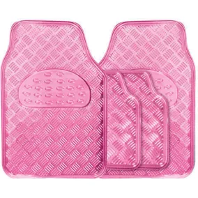 Autós gumiszőnyeg aluminium hatású PINK   Autolife