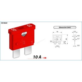 Biztosíték késes sima 10A MTA Biztosíték késes sima 10A MTA