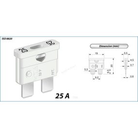 Biztosíték késes sima 25A MTA Biztosíték késes sima 25A MTA