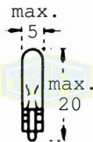 12V 1,5W W2x4,6 D  üvegf.Trifa izzó