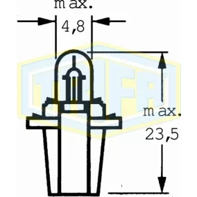12V 1,2W BAX10s fekete foglalat Trifa izzó =2721MF8