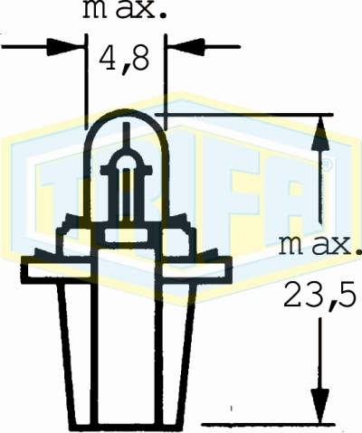 12V 1,2W BAX10s fekete foglalat Trifa izzó