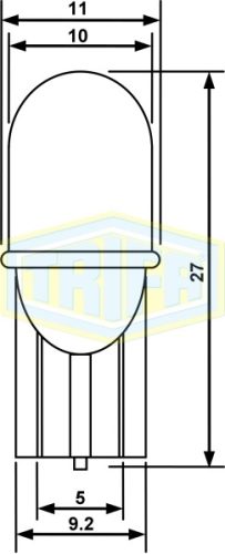 12V Led1 5W W2,1x9,5d T10 üf kék  Trifa izzó W5W