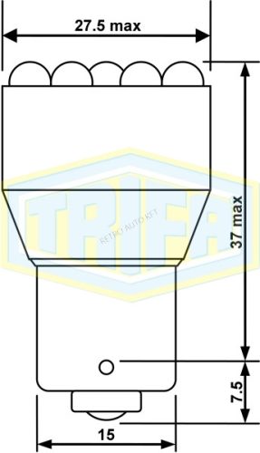 12V Led19 21W Ba15s2W fehér  Trifa izzó 