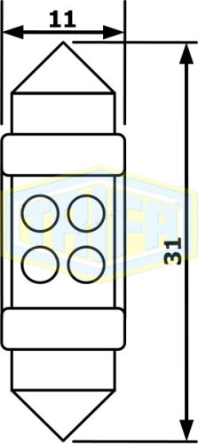 12V Led4 sofita japán 31x10 fehér Trifa izzó