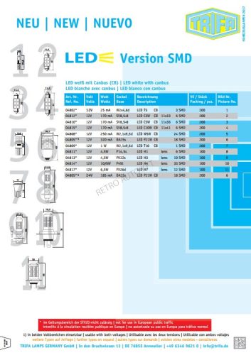 12V 21W led izzó 18 smd canbus Trifa/db P21W