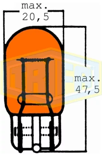 12V 21W W3x16d Amber T20d T10  Trifa izzó W5W