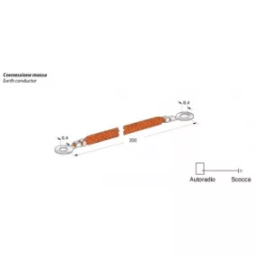 Testkábel fonott 210mm vékony 0,5mmx8 mm