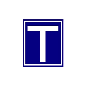 T-betű matrica kék