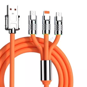   USB töltőkábel 3:1USB-C/USB-Apple/TypeC-C szilikon 5A 12-24v    Autolife