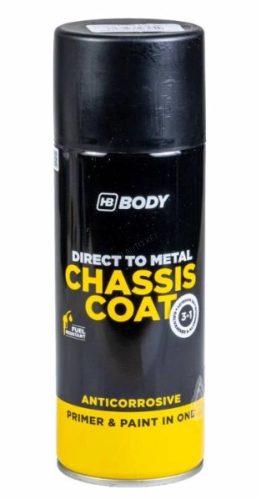 Chassis Coat 3:1 selyemfényű fekete alapozó festék spray fémre - olaj és benzinálló HB Body  