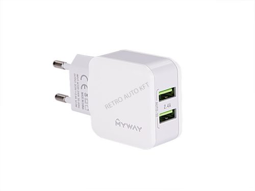 Hálózati töltő 2USB MyWay  Autolife