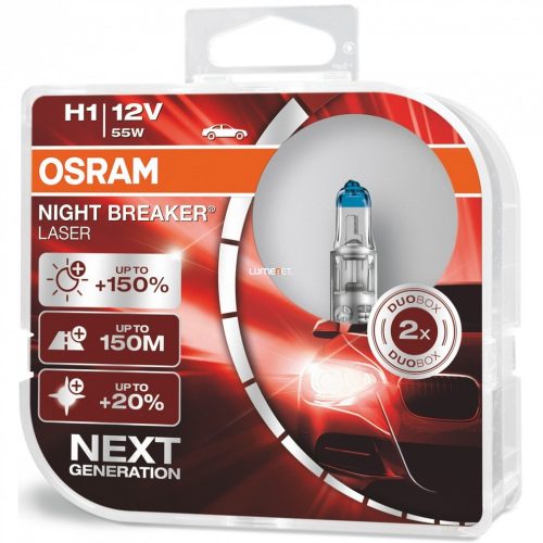 H1 55W OSRAM + 150% 2DB Night Breaker Laser