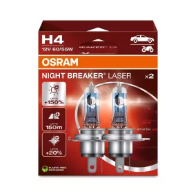 H4 60/55W +150% OSRAM 2DB Night Breaker LASER