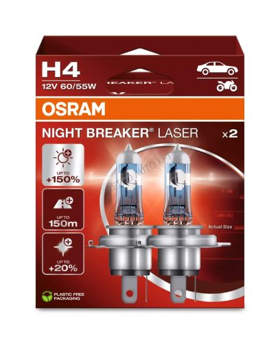 H4 60/55W +150% OSRAM 2DB Night Breaker LASER