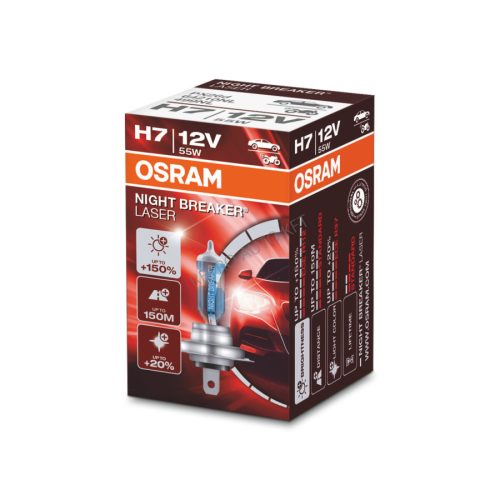 H7 55W OSRAM + 150% 1 DB Night Braker Laser 
