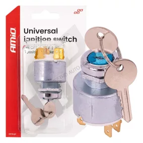 Gyújtáskapcsoló 3 lábú 12V 19mm univerzális Amio