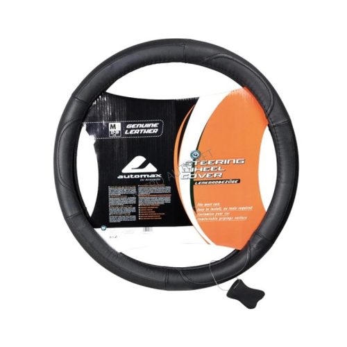 Kormányvédő bőr fekete hullám+raszter N17145 37-39cm