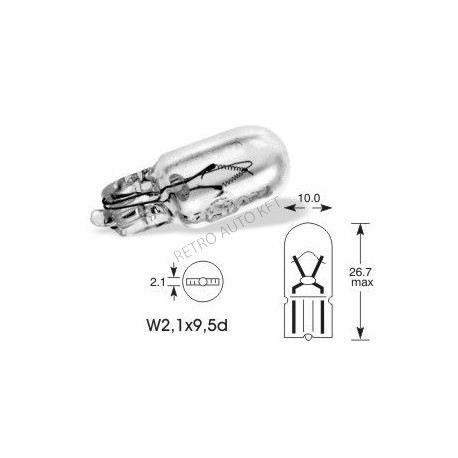 12V 5W foglalat nélküli izzó Elta   W5W