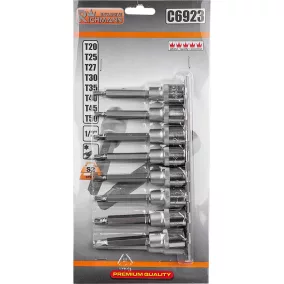 Behajtó készlet TORX 1/2" 8 db-os T-20-T50  Richmann