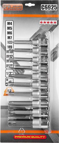 Behajtó készlet RIBE 1/2" 10 db-os M4-M16  Richmann