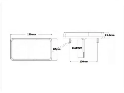 Utánfutó lámpa 16 LEDES 3 funkciós Kamar 150x80 mm 220532