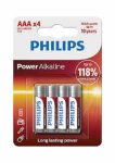 Ceruza elem Power AAA alkaline Philips 4db