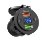   USB töltő aljzat beépíthető 2 USB/ 2 type-c  voltmérővel 12-24v