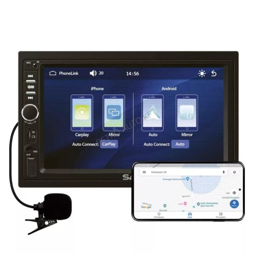 Rádió 2 DIN-es telefon tükrözős MP3 érintő képernyő VB X910
