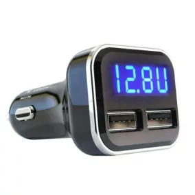 USB töltő voltmérős 24W-4,8A  Autolife 13054