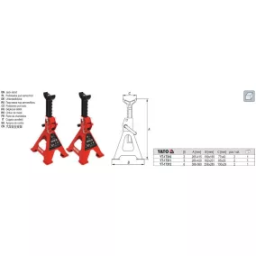 Szerelőbak 2T párban 265-415 mm Yato